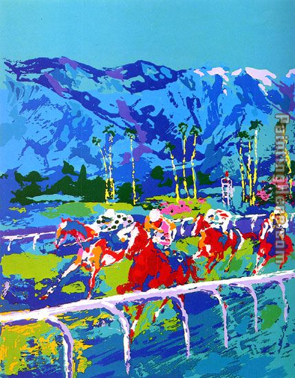 Santa Anita painting - Leroy Neiman Santa Anita art painting